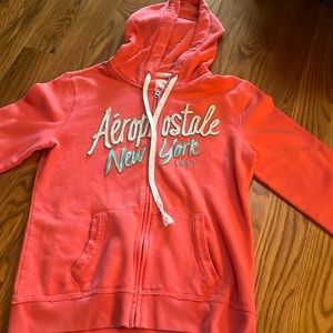 Juniors Aeropostale zip front sweatshirt coral